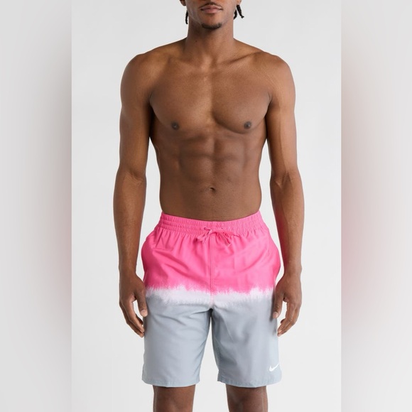 Nike Pink and Gray Ombre Mens swim shorts - Picture 2 of 6
